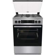 GORENJE Плита Комбинированная GKS6C72XF нержавеющая сталь (стеклянная крышка) реш.чугун