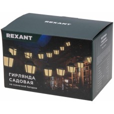 REXANT (602-2427) Гирлянда садовая Денг, 335см, 3000К, встроенный аккумулятор, солнечная панель, коллекция Пекин