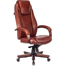 Кресло компьютерное БЮРОКРАТ Кресло руководителя T-9923WALNUT светло-коричневый Leather Eichel кожа крестов. металл/дерево