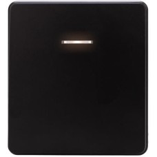 KRANZ Выключатель ROUND 1 кл проходной (переключатель) с подсветкой 10А с/у оникс