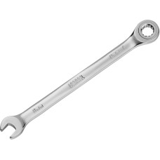 Ключ DENZEL Ключ комбинированный трещоточный, 8 мм, CrV, матовый хром 14702