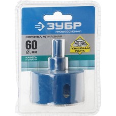 ЗУБР Коронка 29850-60 по каф/стекл Д=60мм (1пред.) для шуруповертов/дрелей