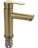 МАГНУС - Смеситель на раковину, литой корпус под матовое золото, из нержавеющей стали марки 201 9452