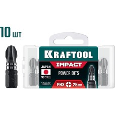 KRAFTOOL Impact PH 3, 25 мм, 10 шт, ударные биты (26191-3-25-S10)