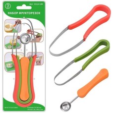 MULTIDOM Набор фрукторезок 3шт. Размеры 21,5х6см, 19,5х3,5см, 16х1,2см. 3цв. VL53-144