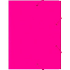 БЮРОКРАТ Папка на резинке Неон DNE510PINK A4 пластик 0.5мм кор.30мм розовый