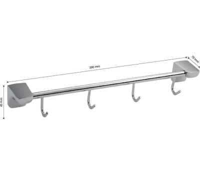Аксессуары для ванной комнаты и туалета TITAN 77205 Вешалка с четырьмя крючками прямая
