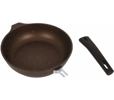Сковорода KUKMARA смк222а а/пр литая 22см съемн/руч Кофейный мрамор