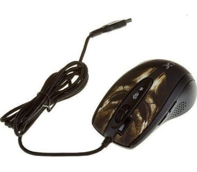Мышь проводная A4TECH XL-750HB USB черный/коричневый