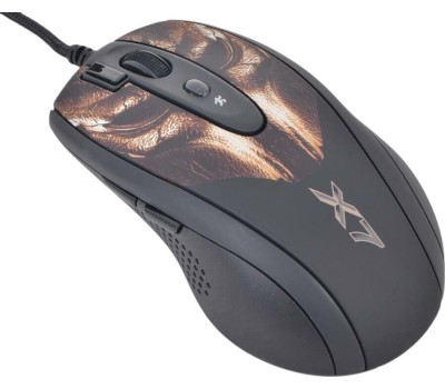 Мышь проводная A4TECH XL-750HB USB черный/коричневый