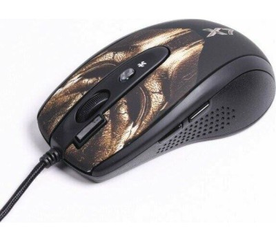 Мышь проводная A4TECH XL-750HB USB черный/коричневый