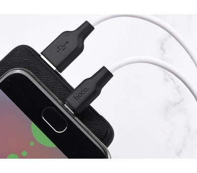 Дата-кабель microUSB HOCO (6957531071389) X21 USB (m)-microUSB (m) 1.0м - белый/черный