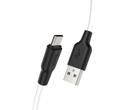 Дата-кабель microUSB HOCO (6957531071389) X21 USB (m)-microUSB (m) 1.0м - белый/черный