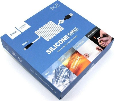 Дата-кабель microUSB HOCO (6957531071389) X21 USB (m)-microUSB (m) 1.0м - белый/черный
