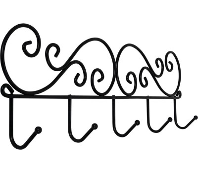 Вешалка настенная ЗМИ Кружева 5 Черная ВН 276
