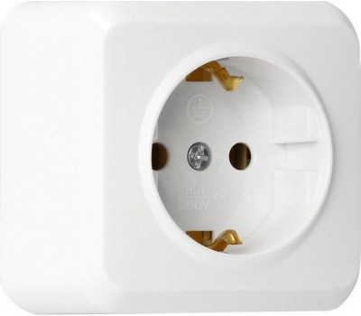 Розетка SMARTBUY (SBE-03w-16-S1-Z) Юпитер, 1-местная, белый