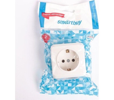 Розетка SMARTBUY (SBE-03w-16-S1-Z) Юпитер, 1-местная, белый