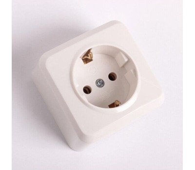 Розетка SMARTBUY (SBE-03w-16-S1-Z) Юпитер, 1-местная, белый