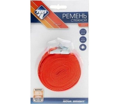 Стяжка груза NOVA BRIGHT ленточная 2,5 см х 5 м, в блистере, с фиксатором 39371