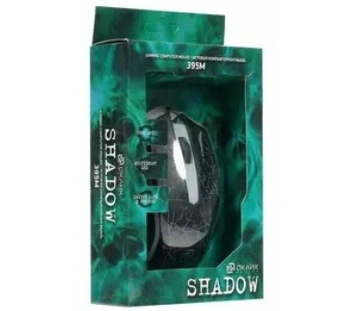 OKLICK Мышь Оклик 395M SHADOW черный оптическая (1500dpi) USB для ноутбука (3but)