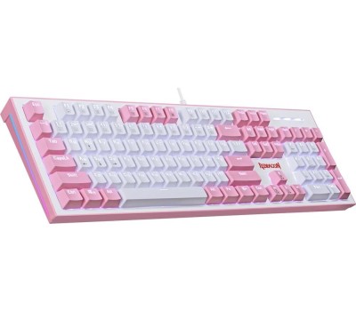Клавиатура REDRAGON (70821) Hades Бело-розовая, тихая, 104 кн.