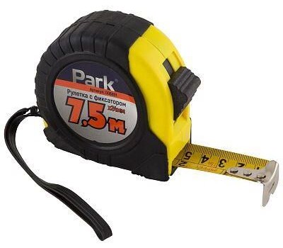 PARK Рулетка с фиксатором ПВХ корпус, 7,5 мх24 мм