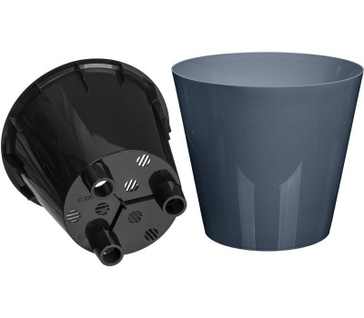 Горшок цветочный HOMVER Rosemary D230мм, 5л с дренажной вставкой (серый) 221605935/01