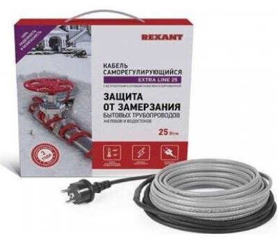REXANT Кабель греющий для обогрева кровли, водостоков, площадок, ступеней ГРК-30-210-7/7м