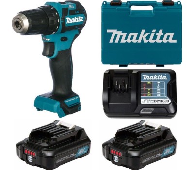 Дрель MAKITA Дрель-шуруповерт DF332DWAE, 2Ач, с двумя аккумуляторами