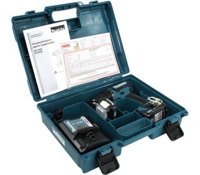 Дрель MAKITA Дрель-шуруповерт DF332DWAE, 2Ач, с двумя аккумуляторами