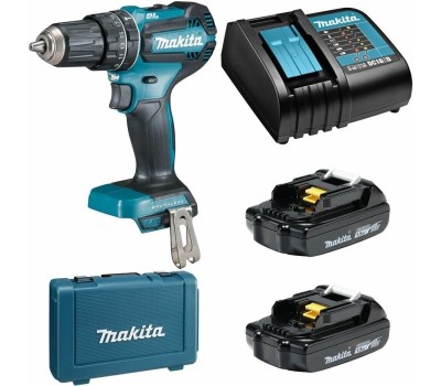 Дрель MAKITA Дрель-шуруповерт DHP485SYE, 1.5Ач, с двумя аккумуляторами