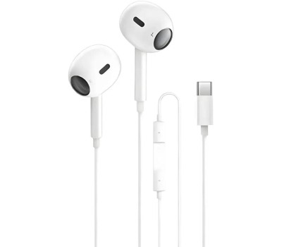 Наушники-гарнитура вкладыши PERO Наушники EP19WH, USB Type-C, вкладыши, белый