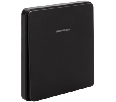 KRANZ Выключатель ROUND 1 кл проходной (переключатель) с подсветкой 10А с/у оникс