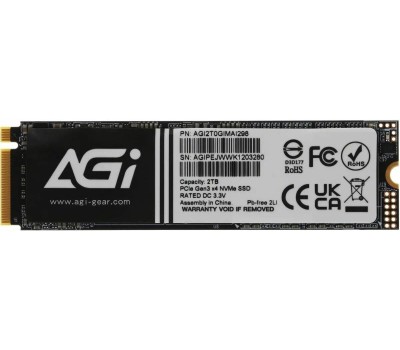 Твердотельный накопитель SSD AGI Твердотельный накопитель SSD AI298 M.2 PCIe 4TB RETAIL-Color Box