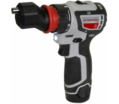 Интерскол КомбиМАКС ДА-10/12В (687.2.2.79), кейс, 4 насадки, 2 АКБ, 2 Ач