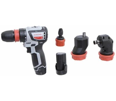 Интерскол КомбиМАКС ДА-10/12В (687.2.2.79), кейс, 4 насадки, 2 АКБ, 2 Ач