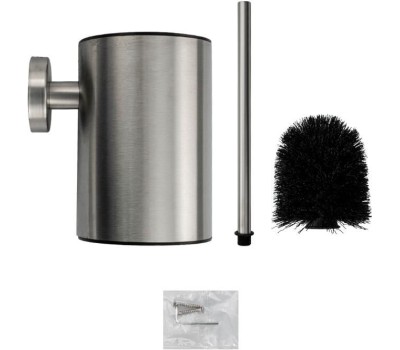 САНАКС - Ёрш для унитаза круглый, настенный, из нержавеющей стали , цвет САТИН 80166