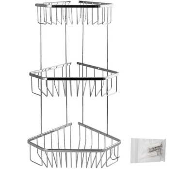 САНАКС - Полочка угловая, пятиугольная, тройная, 25х22х18 см, из нержавеющей стали 75046