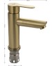 МАГНУС - Смеситель на раковину, литой корпус под матовое золото, из нержавеющей стали марки 201 9452