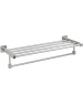 Аксессуары для ванной комнаты GFMARK 87142 Полка для полотенца с опорой, большая, из нержавеющей стали, с квадратными основаниями, цвет САТИН