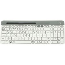 Клавиатура LOGITECH Клавиатура K580, беспроводная, USB, Bluetooth/Радиоканал, ножничная, с гравировкой, белый/серебристый [920-009209]