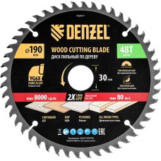 DENZEL Пильный диск по дереву ф190 х 30 мм, 48 зубьев 733417