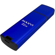 MAXVI USB флеш-накопитель MP2 32GB blue, монолит с колпачком, ABS пластик + металл, USB 2.0
