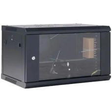 REXANT Шкаф коммутационный (04-0666-112) настенный 6U 600x600мм пер.дв.стекл черный 230град. металл