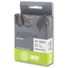 CACTUS Картридж ленточный CS-TZ231 TZe-231 черный на белом 12x8 для Brother 1010/1280/1280VP/2700VP