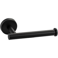 BRIMIX - Держатель туалетной бумаги из нержавеющей стали, антивандальный, на круглом основании, черный, матовый 79916