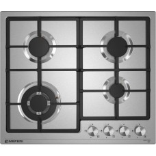 MEFERI Газовая варочная панель Light MGH604, 4 конфорки, нержавеющая сталь, серый