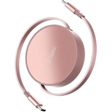 TTEC Кабель выдвижной USB-C to USB-C Mini Retractable 100W PD/QC 120cm Fast Charge Cable. Длина: 120 см. Цвет: нежно-розовый