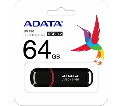 флешка A-DATA 64GB UV150 USB3.0 черный (AUV150-64G-RBK)