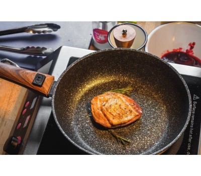 Сковорода KUKMARA сго222а а/пр литая 22см съемн/руч Granit ultra original